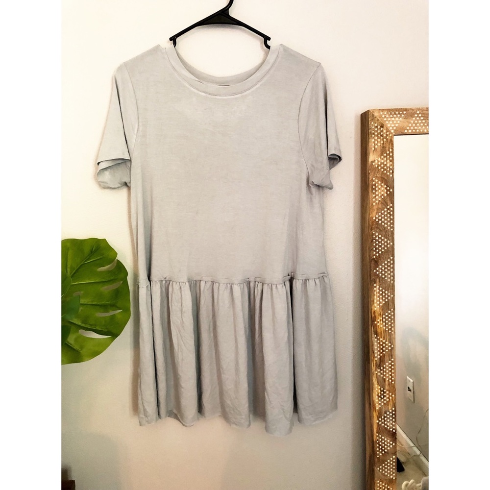 Grey Mist Peplum Top